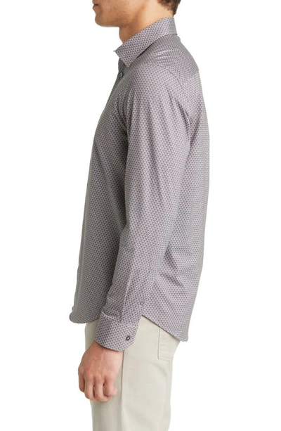 Bugatchi James Ooohcotton® Geometric Print Button-up Shirt In Desert