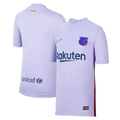 Shop Nike Youth  Purple Barcelona 2021/22 Away Stadium Replica Jersey