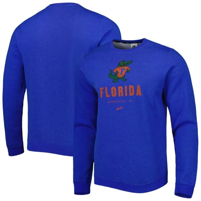 Shop Nike Royal Florida Gators Vault Stack Club Fleece Pullover Sweatshirt