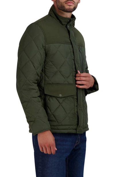Shop Cole Haan Quilted Barn Jacket In Army