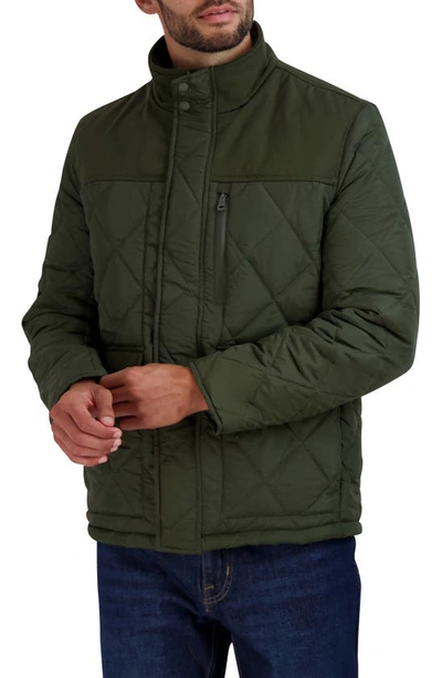 Shop Cole Haan Quilted Barn Jacket In Army