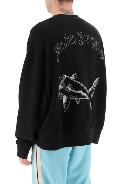 Shop Palm Angels Broken Shark Sweatshirt In Black