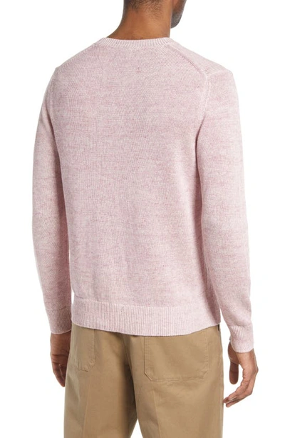 Shop Vince Mélange Linen & Cotton Crewneck Sweater In Lt H Himalayan