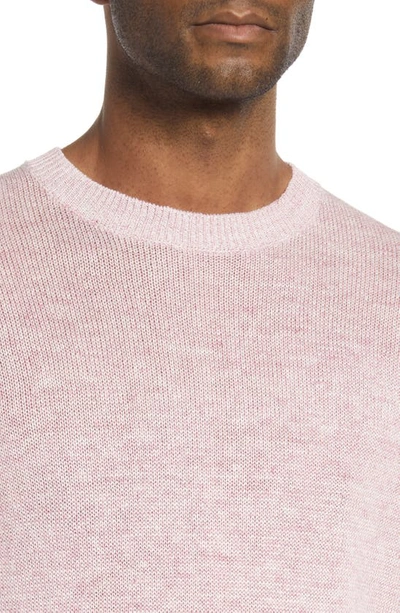 Shop Vince Mélange Linen & Cotton Crewneck Sweater In Lt H Himalayan