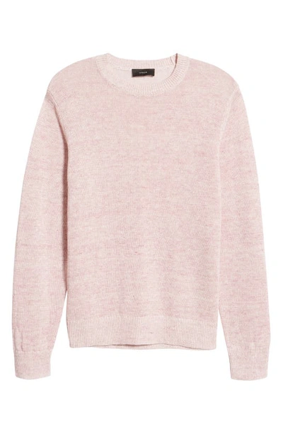 Shop Vince Mélange Linen & Cotton Crewneck Sweater In Lt H Himalayan