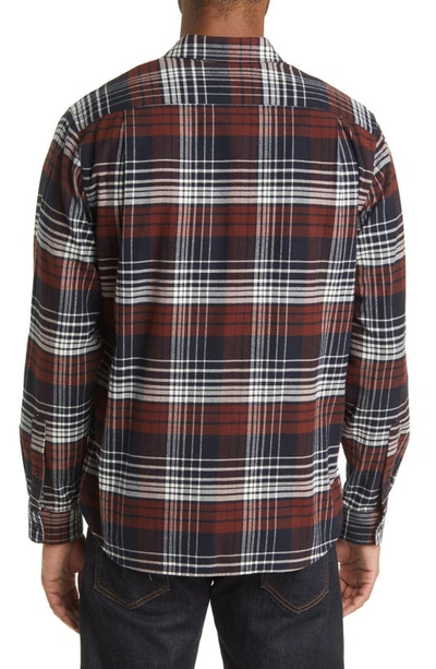 Shop Vince Cedarwood Cotton Flannel Button-up Shirt In Coastal/ Acorn