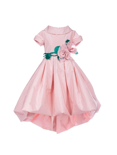 Shop Marchesa Asymmetric Taffeta Gown In Pink