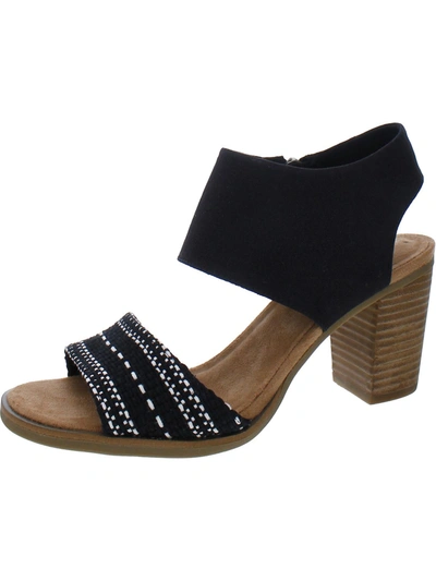 Shop Toms Majorca Womens Woven Open Toe Slingback Sandals In Black