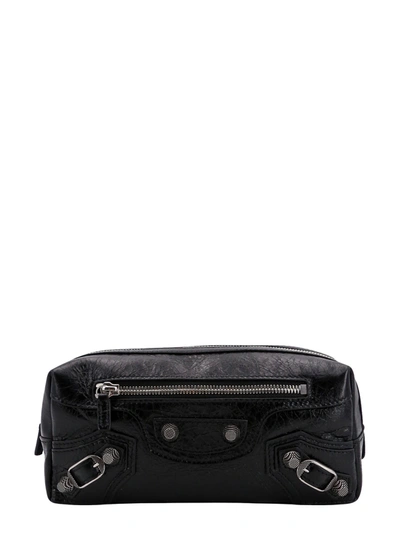 Shop Balenciaga Patent Leather Beauty Case With Leather Details