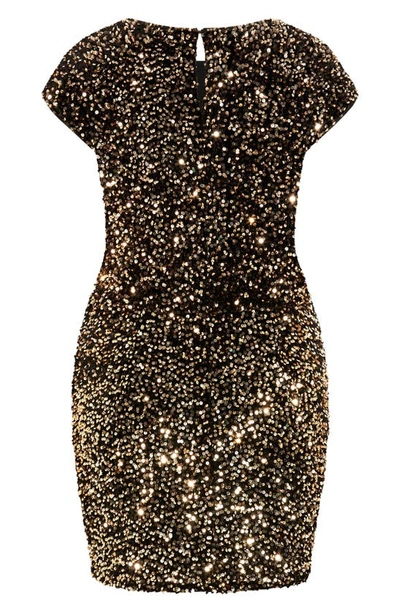 Shop City Chic Sequin Cocktail Dress In Gold