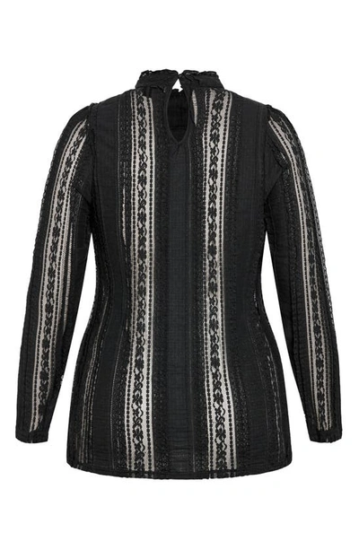 Shop City Chic Paneled Lace Top In Black