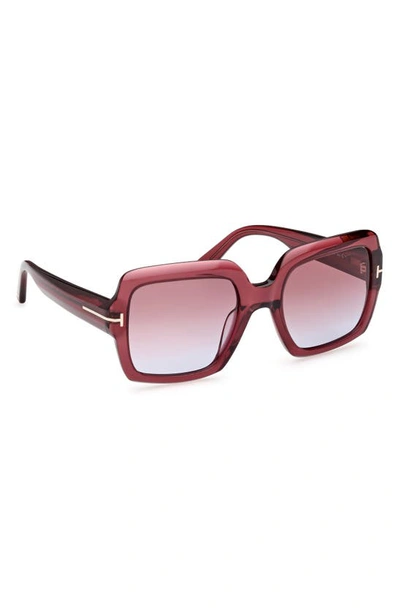 Shop Tom Ford Kaya 54mm Square Sunglasses In Shiny Wine / Violet