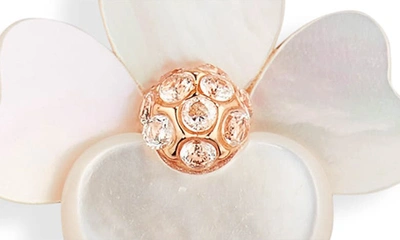 Shop Kate Spade Flower Drop Earrings In Cream Multi/ Rose Gold