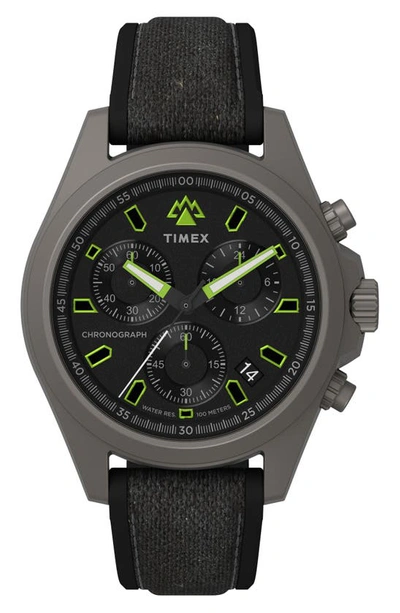 Shop Timex Expedition North® Field Chronograph Mixed Media Strap Watch, 43mm In Black