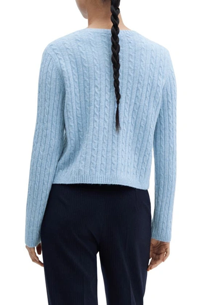Mango Cable-knit Sweater Silver In Blue