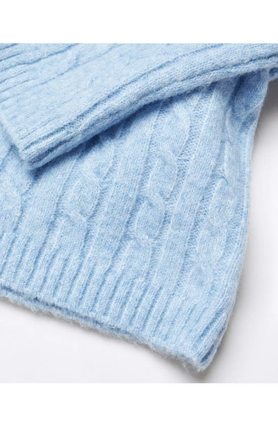 Mango Cable-knit Sweater Silver In Blue