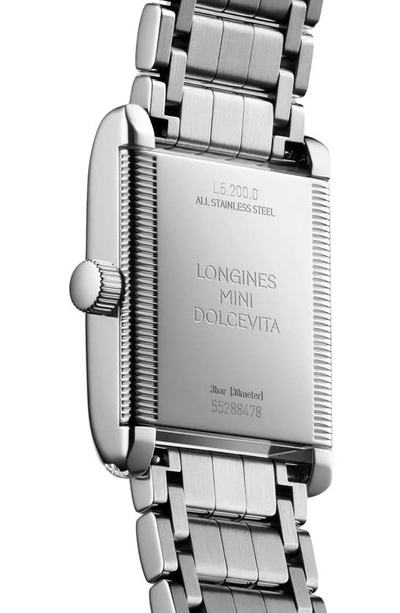 Shop Longines Mini Dolcevita Diamond Pavé Bracelet Watch, 29mm In White/ Silver