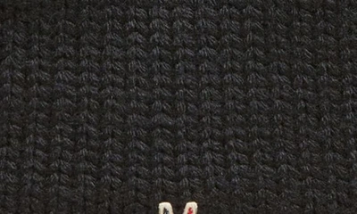 Shop Moncler Logo Patch Virgin Wool Beanie In Black