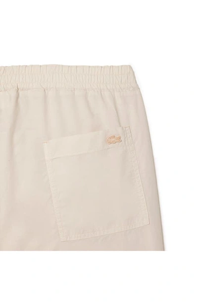 Shop Lacoste Relaxed Twill Drawstring Shorts In K8e Eco Beige