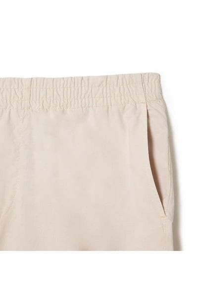 Shop Lacoste Relaxed Twill Drawstring Shorts In K8e Eco Beige
