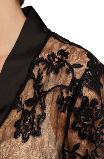 Shop Rya Collection Charming Embroidered Lace Wrap In Black