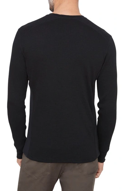 Shop Vince Thermal Long Sleeve T-shirt In Black