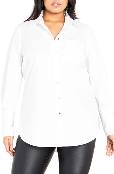 Shop City Chic Sabine Shirt In Ivory