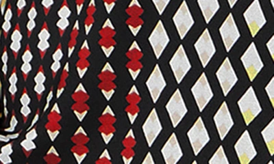 City Chic Genevieve Mix Print Long Sleeve Shirt In Retro Geo