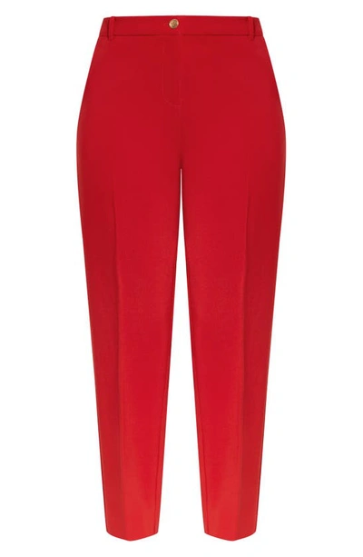 Shop City Chic Kara Straight Leg Pants In Sexy Red