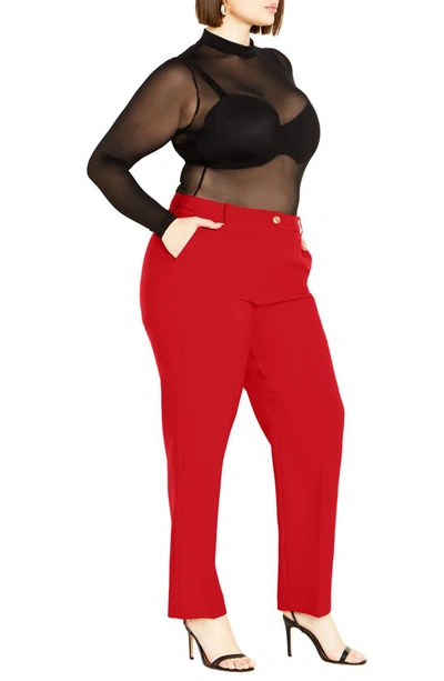 Shop City Chic Kara Straight Leg Pants In Sexy Red