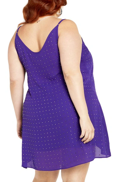 Shop City Chic Shine High-low Camisole In Royal Purple