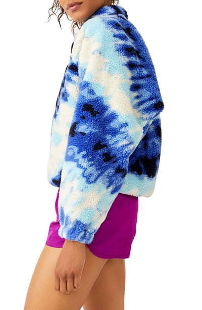 Shop Fp Movement By Free People Rocky Ridge Fleece Pullover In Ocean Tie Dye Combo