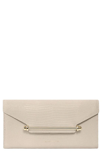 Shop Strathberry Multrees Leather Chain Wallet In Oat