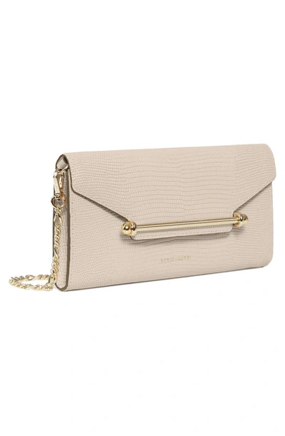Shop Strathberry Multrees Leather Chain Wallet In Oat