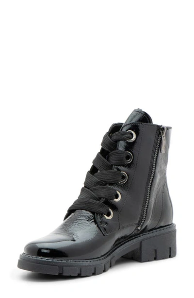 Ara Debbie Lace-up Bootie In Black Leather