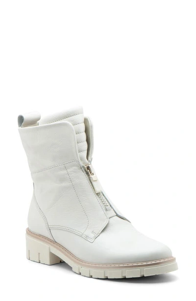 Shop Ara Deon Zip Combat Boot In Cream