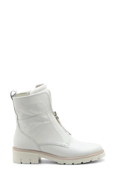 Shop Ara Deon Zip Combat Boot In Cream