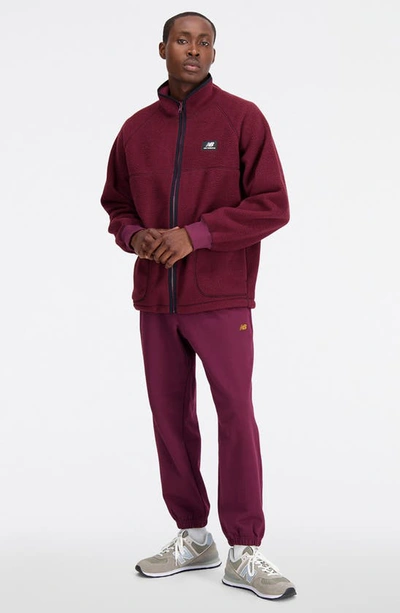 Shop New Balance Athletics Recycled Polyester Polar Fleece Jacket In Nb Burgundy