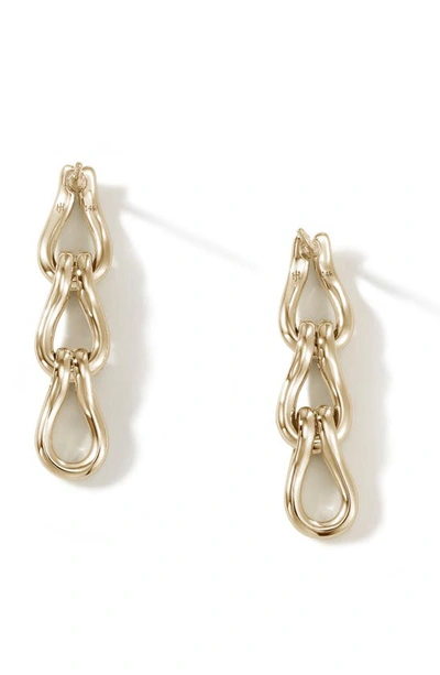 Shop John Hardy Surf Pavé Diamond Link Drop Earrings In Gold