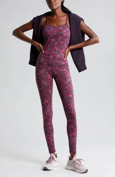 Zella Support Camo Print Tank In Pink Bright Camo Jacquard