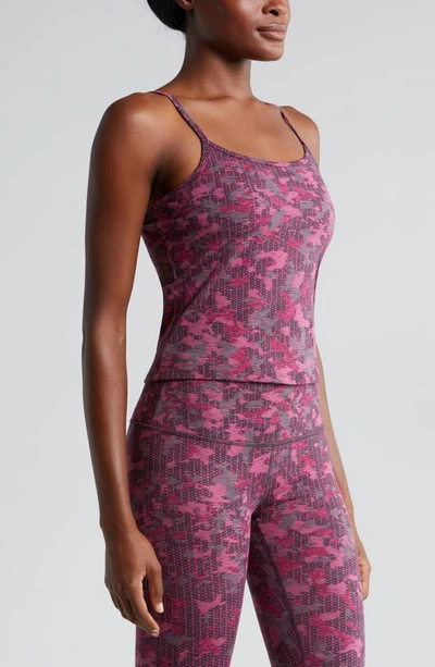 Zella Support Camo Print Tank In Pink Bright Camo Jacquard