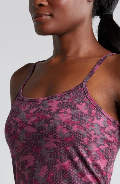 Zella Support Camo Print Tank In Pink Bright Camo Jacquard