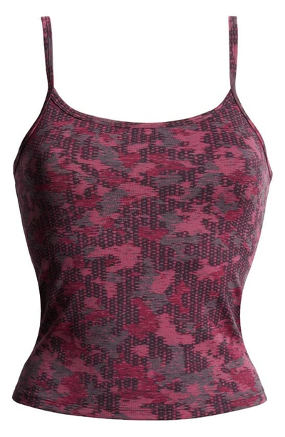 Zella Support Camo Print Tank In Pink Bright Camo Jacquard