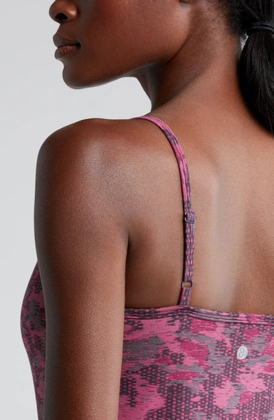 Zella Support Camo Print Tank In Pink Bright Camo Jacquard