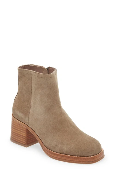 Shop Chocolat Blu Ime Zip Bootie In Taupe Suede