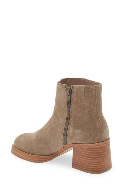 Chocolat Blu Ime Zip Bootie In Taupe Suede