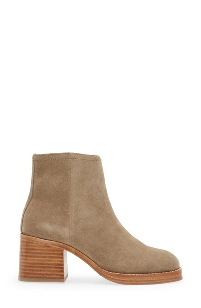 Shop Chocolat Blu Ime Zip Bootie In Taupe Suede