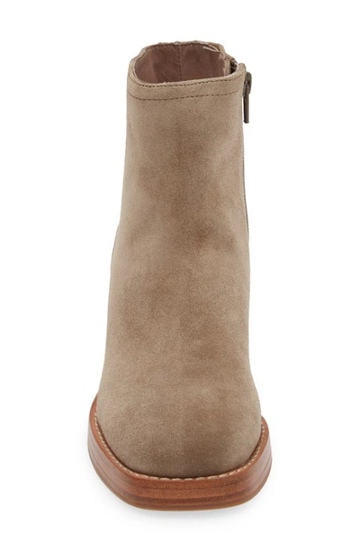 Shop Chocolat Blu Ime Zip Bootie In Taupe Suede