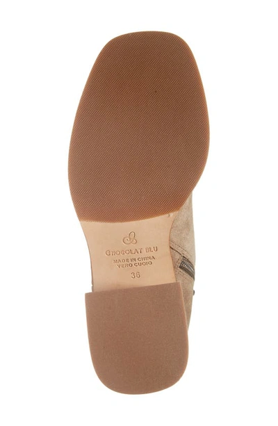 Chocolat Blu Ime Zip Bootie In Taupe Suede