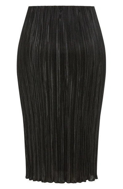 Shop City Chic Hailee Plissé Skirt In Black